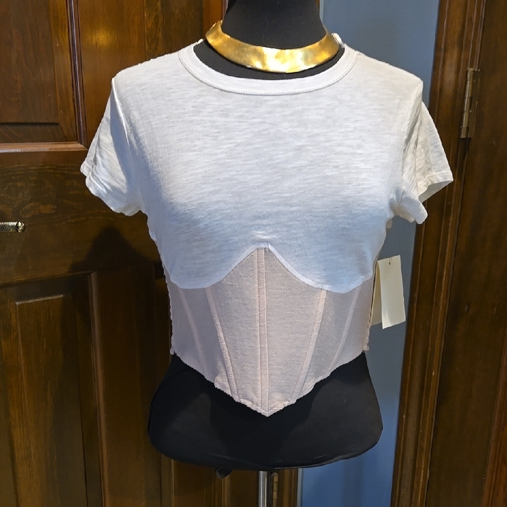 White and Pink Women's Top B